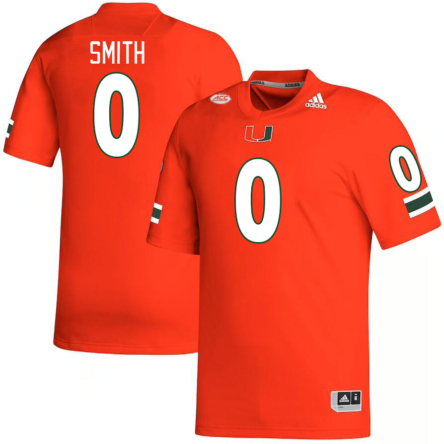 #0 Brashard Smith Miami Hurricanes Jerseys Football Stitched-Orange